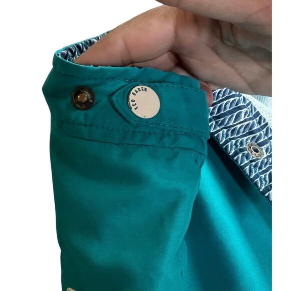 Ted Baker London Teal White Lobster Embroidered Swim Shorts 6 (XXL) - Picture 11 of 14